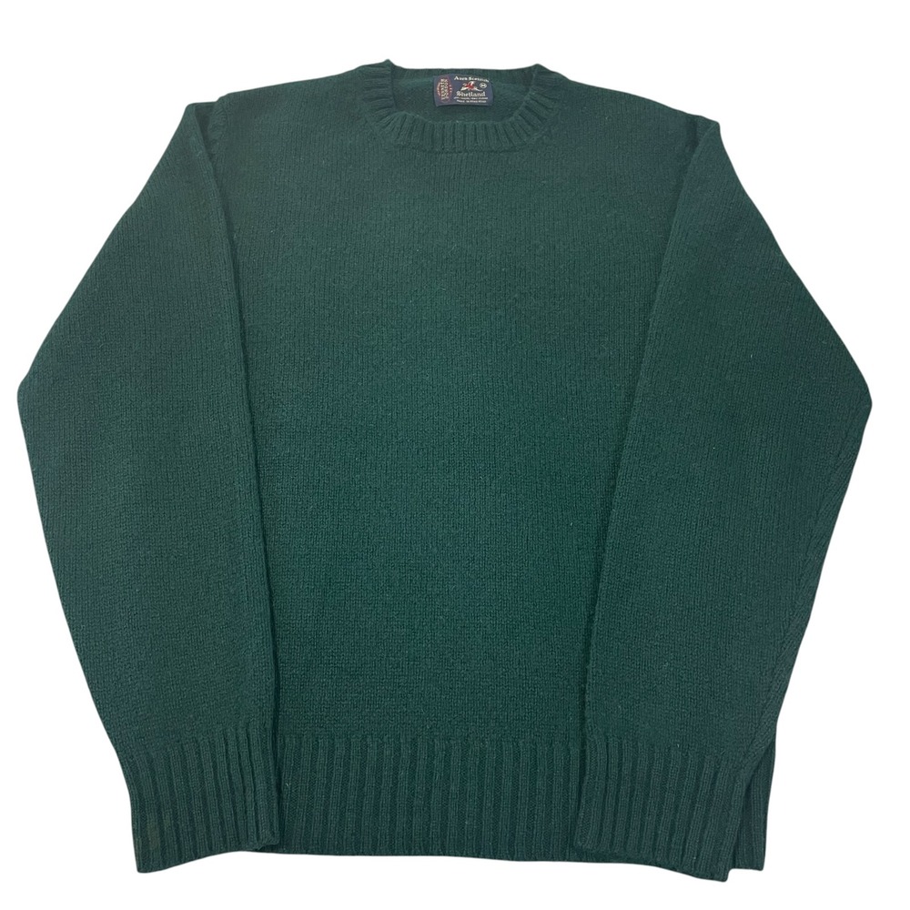 Vtg 80s Kenneth Gordon Avon Scottish Shetland Wool Sweater Mens Medium Green